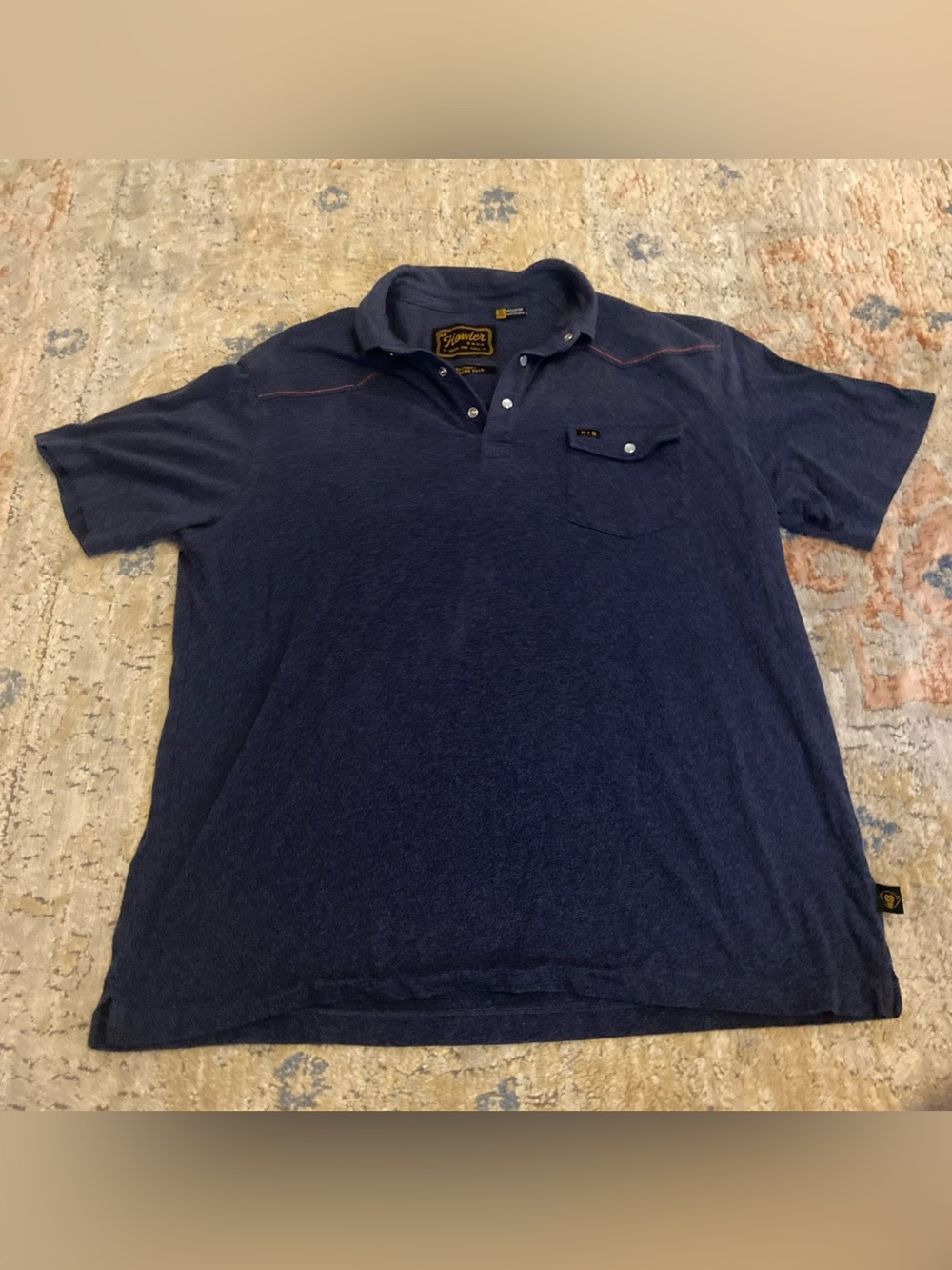 Howler Bros Polo Shirt Mens XL Heather Blue Ranchero Western Pearl Snap
